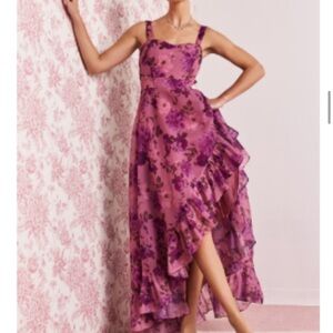 Francesca's Collections Purple Floral Kids Dress